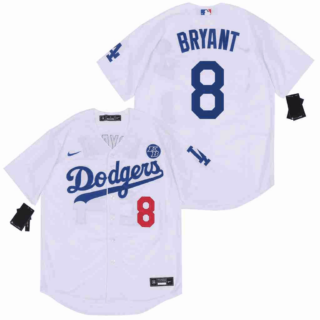 Dodgers 8 Kobe Bryant white 2020 Nike KB Cool Base Jerseys