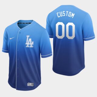 Dodgers Royal Fade Custom Authentic Jersey