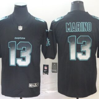 Dolphins 13 Dan Marino Black Arch Smoke Vapor Untouchable Limited Jersey