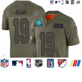 Dolphins #19 Jakeem Grant Camo Men's Stitched Football Limited 2019 Salute To Service Jersey