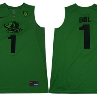 Ducks #1 Bol Bol Apple Green Limited Stitched College Jersey