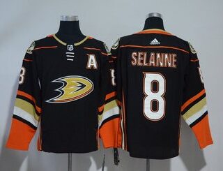 Ducks 8 Teemu Selanne Black Adidas Jersey