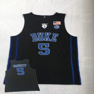 Duke Blue Devils 5 R.J. Barrett Black College Basketball Jersey