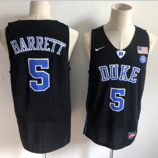 Duke Blue Devils 5 RJ Barrett Black Nike College Basketball Jersey