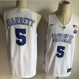 Duke Blue Devils 5 RJ Barrett White Nike College Basketball Jersey