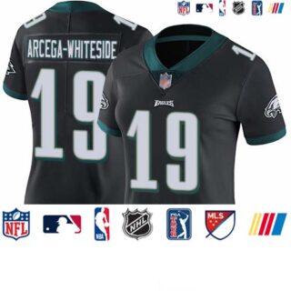 Eagles #19 JJ Arcega-Whiteside Black Alternate Women's Stitched Football Vapor Untouchable Limited Jersey