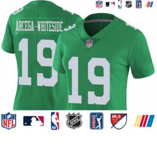 Eagles #19 JJ Arcega-Whiteside Green Women's Stitched Football Limited Rush Jersey