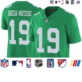 Eagles #19 JJ Arcega-Whiteside Green Youth Stitched Football Limited Rush Jersey