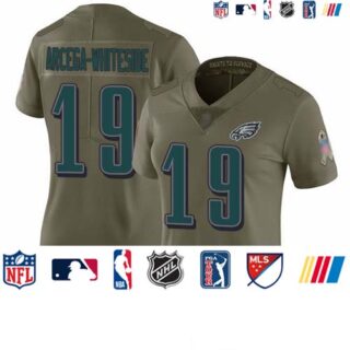Eagles #19 JJ Arcega-Whiteside Olive Women's Stitched Football Limited 2017 Salute to Service Jersey