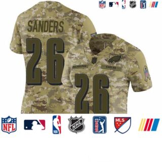Eagles #26 Miles Sanders Camo Women's Stitched Football Limited 2018 Salute to Service Jersey