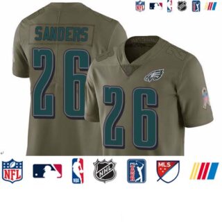 Eagles #26 Miles Sanders Olive Youth Stitched Football Limited 2017 Salute to Service Jersey