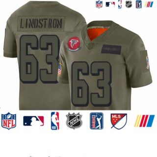 Falcons #63 Chris Lindstrom Camo Youth Stitched Football Limited 2019 Salute to Service Jersey