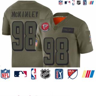 Falcons #98 Takkarist McKinley Camo Youth Stitched Football Limited 2019 Salute to Service Jersey