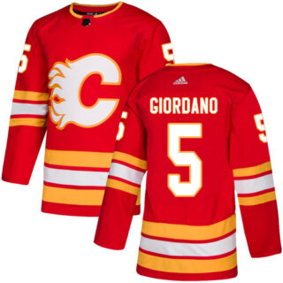 Flames #5 Mark Giordano Red Alternate Authentic Stitched Hockey Jersey