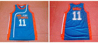 Flint Tropics 11 Ed Monix Blue Semi Pro Movie Stitched Basketball Jersey