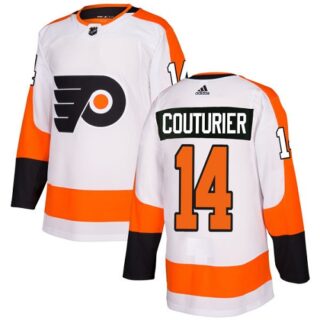Flyers #14 Sean Couturier White Road Authentic Stitched Hockey Jersey