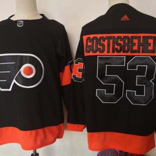 Flyers #53 Shayne Gostisbehere Black Alternate Authentic Stitched Hockey Jersey