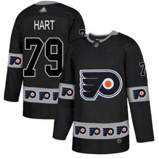 Flyers #79 Carter Hart Black Authentic Team Logo Fashion Stitched Hockey Jersey