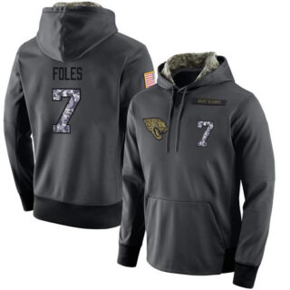 Football Men's Jacksonville Jaguars #7 Nick Foles Stitched Black Anthracite Salute to Service Player Performance Hoodie