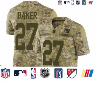 Giants #27 Deandre Baker Camo Youth Stitched Football Limited 2018 Salute to Service Jersey