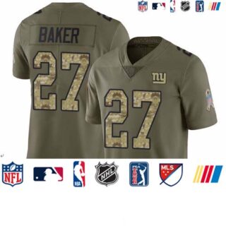 Giants #27 Deandre Baker Olive Camo Youth Stitched Football Limited 2017 Salute to Service Jersey