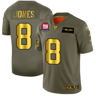 Giants #8 Daniel Jones Camo Gold Men's Stitched Football Limited 2019 Salute To Service Jersey