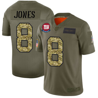 Giants #8 Daniel Jones Olive Camo Men's Stitched Football Limited 2019 Salute To Service Jersey