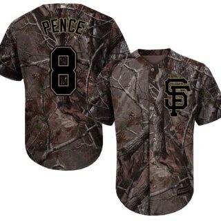 Giants #8 Hunter Pence Camo Realtree Collection Cool Base Stitched Youth Baseball Jersey