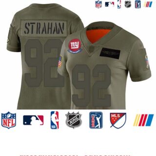 Giants #92 Michael Strahan Camo Women's Stitched Football Limited 2019 Salute to Service Jersey