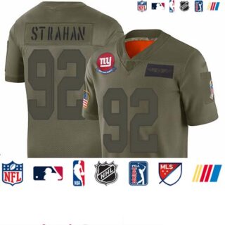 Giants #92 Michael Strahan Camo Youth Stitched Football Limited 2019 Salute to Service Jersey