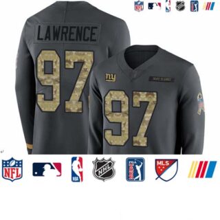 Giants #97 Dexter Lawrence Anthracite Salute to Service Youth Stitched Football Limited Therma Long Sleeve Jersey