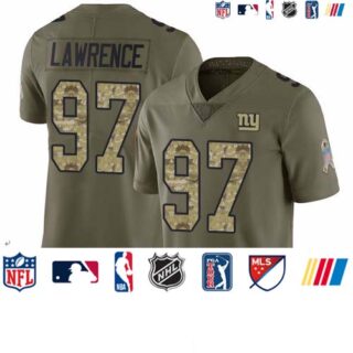 Giants #97 Dexter Lawrence Olive Camo Men's Stitched Football Limited 2017 Salute To Service Jersey
