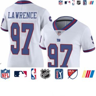 Giants #97 Dexter Lawrence White Women's Stitched Football Limited Rush Jersey