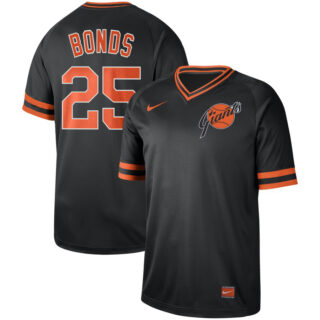 Giants 25 Barry Bonds Black Throwback Jersey