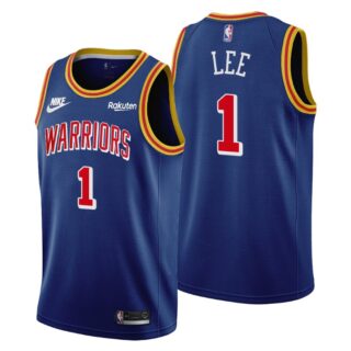 Golden State Warriors #1 Damion Lee Men's Nike Releases Classic Edition NBA 75th Anniversary Jersey Blue