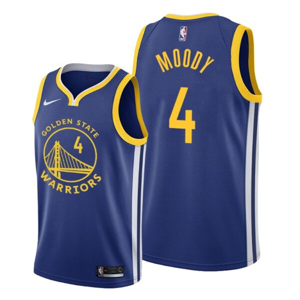 Golden State Warriors #4 Moses Moody Blue Men's Jersey