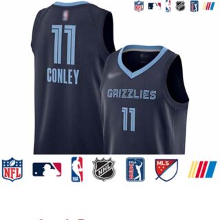 Grizzlies #11 Mike Conley Navy Blue Basketball Swingman Icon Edition Jersey