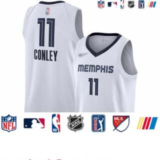 Grizzlies #11 Mike Conley White Basketball Swingman Association Edition Jersey