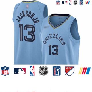 Grizzlies #13 Jaren Jackson Jr. Light Blue Basketball Swingman Statement Edition Jersey