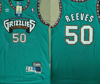 Grizzlies 50 Bryant Reeves Teal Hardwood Classics Jersey