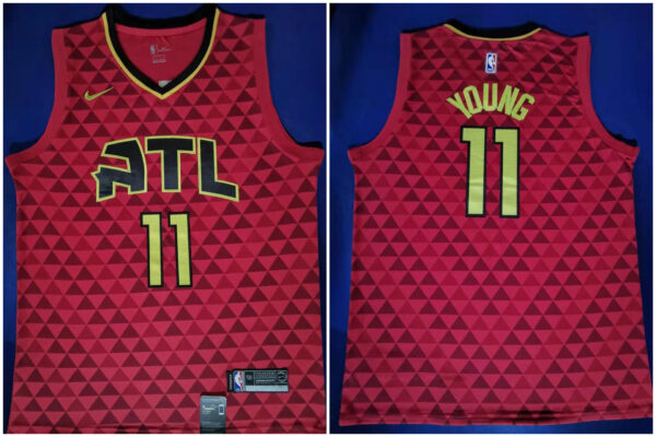 Hawks 11 Trae Young Red Nike Swingman Jersey