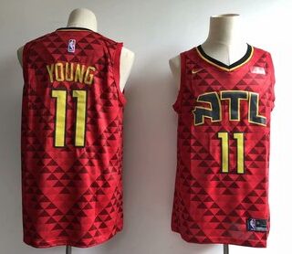 Hawks 11 Trae Young Red Nike Swingman Jersey