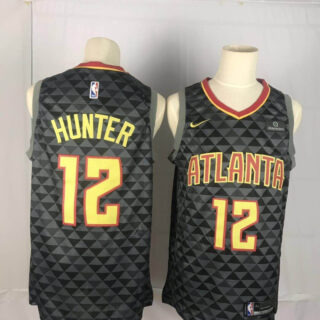 Hawks 12 De'Andre Hunter Black Nike Swingman Jersey