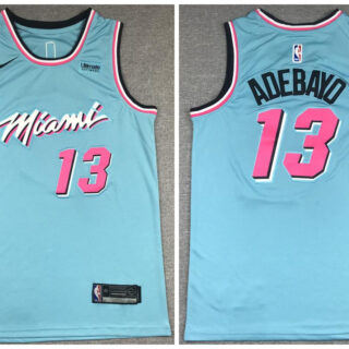 Heat 13 Bam Adebayo Light Blue Nike City Edition Swingman Jersey