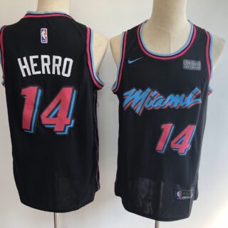 Heat 14 Tyler Herro Black City Edition Nike Swingman Jersey