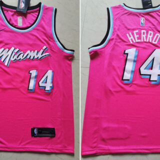 Heat 14 Tyler Herro Pink City Edition Nike Swingman Jersey