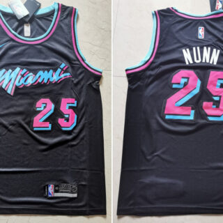 Heat 25 Kendrick Nunn Black Nike Swingman Jersey