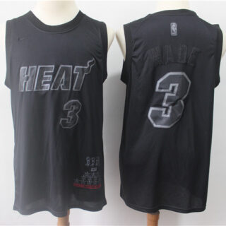 Heat 3 Dwyane Wade Black Nike Swingman MVP Jersey
