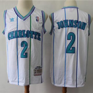 Hornets 2 Larry Johnson White 1992-93 Hardwood Classics Jersey