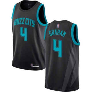 Hornets #4 Devonte Graham Black Basketball Jordan Swingman City Edition 2018 19 Jersey